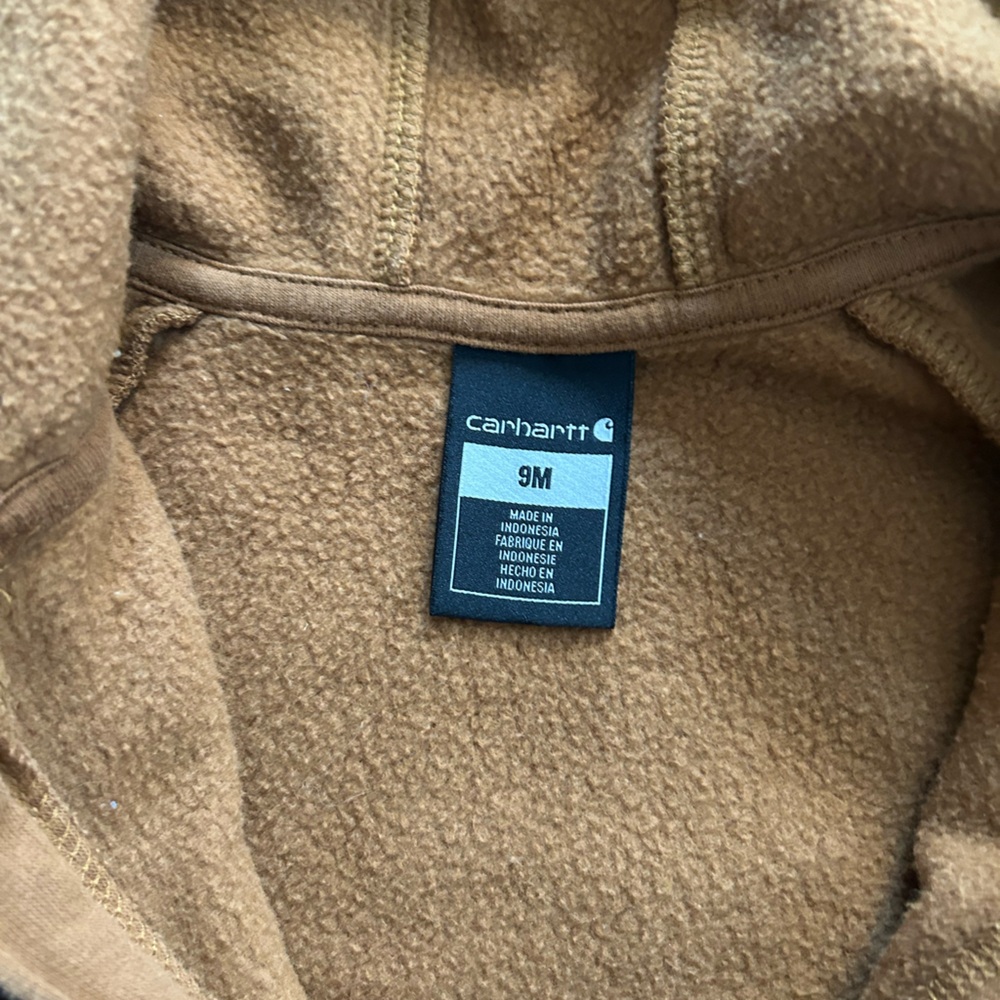 Carhartt Tan Half Zip Hoodie and Full Zip Sweat Outfit Bundle- 9 months - Picture 6 of 7